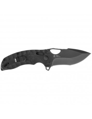 SOG Folding Knife - Kiku XR LTE Black SS Blade with Blackout Handle | 12-27-04-57 votre