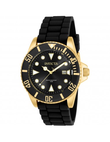 Invicta Men's Quartz Watch - Pro Diver Dive Black Dial Silicone Strap | 90303 Paris Déstockage Promo