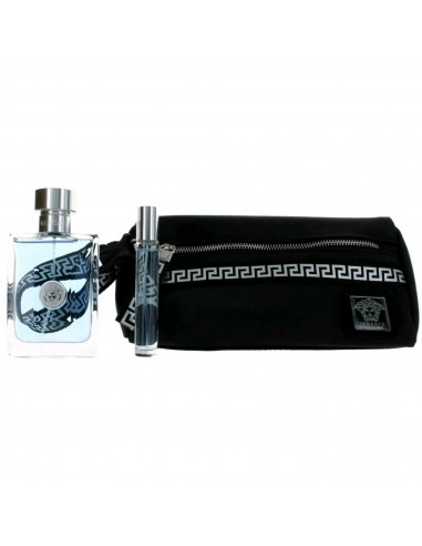 Versace Men's Gift Set with Pouch - Pour Homme Genuine Captivating Aroma, 3 Piece prix