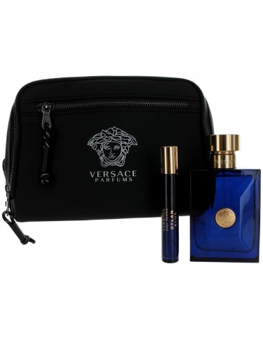 Versace Men's Gift Set with Stylish Pouch - Pour Homme Dylan Blue Fresh, 3 Piece prix