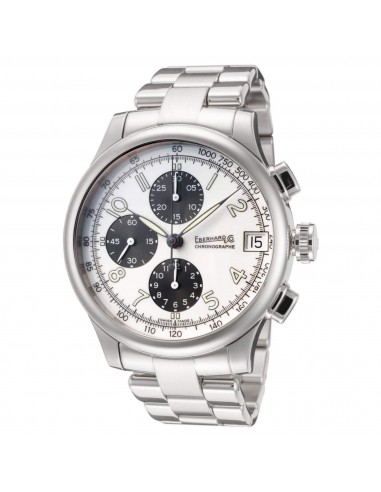 Eberhard & Co. Men's Watch - Traversetolo Chronograph White Dial Silver Bracelet 31051.2 le concept de la Pate a emporter 