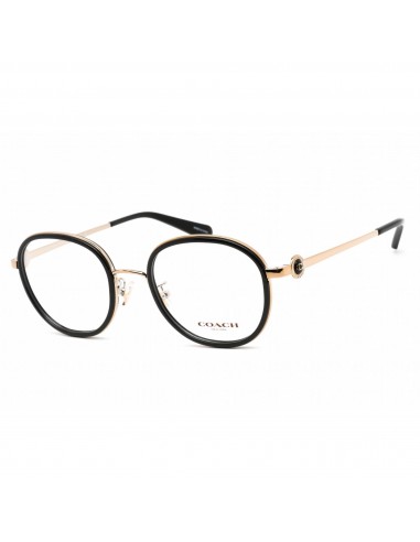 Coach Women's Eyeglasses - Clear Demo Lens Black/Gold Metal Round Frame | 0HC5129 5002 le des métaux précieux