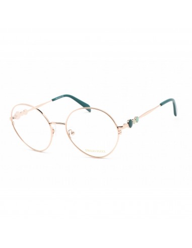 Emilio Pucci Women's Eyeglasses - Shiny Rose Gold Metal Round Shape Frame | EP5203 028 les ligaments