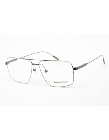 Ermenegildo Zegna Men's Eyeglasses - Shiny Gunmetal Metal Aviator Frame | EZ5225 008 en ligne