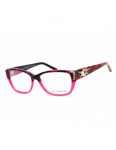 La Matta Men's Eyeglasses - Pink/Black Plastic Rectangular Shape Frame | LMV3138 03-09 du meilleur 