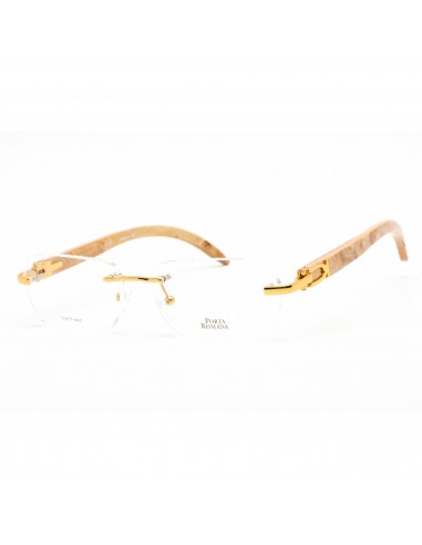 Porta Romana Unisex Eyeglasses - Light Wood Gold Metal/Plastic Frame | 1954 100BUL shop