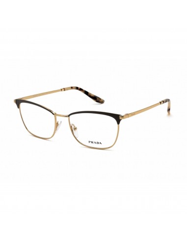 Prada Women's Eyeglasses - Brown Gold Metal Rectangular Shape Frame | 0PR 57WV 03H1O1 Découvrez la collection