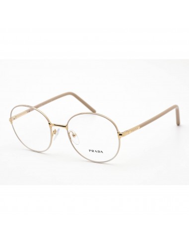 Prada Women's Eyeglasses - Beige/White Metal Rectangular Shape Frame | 0PR 55WV 06I1O1 offre 