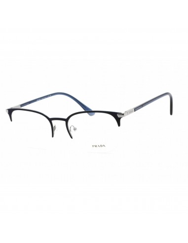 Prada Men's Eyeglasses - Matte Blue Metal Rectangular Shape Frame | 0PR 57YV 02N1O1 Paris Déstockage Promo