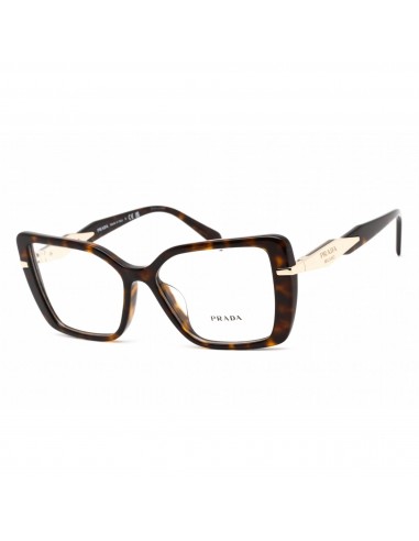 Prada Women's Eyeglasses - Dark Havana Plastic Square Shape Frame | 0PR 03ZVF 2AU1O1 la livraison gratuite