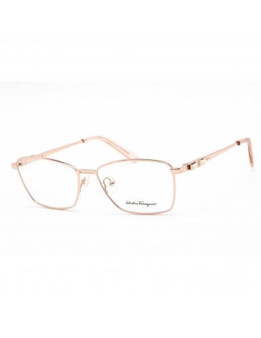 Salvatore Ferragamo Men's Eyeglasses - Shiny Rose Gold Metal Cat Eye | SF 2198 688 rembourrage situé sous