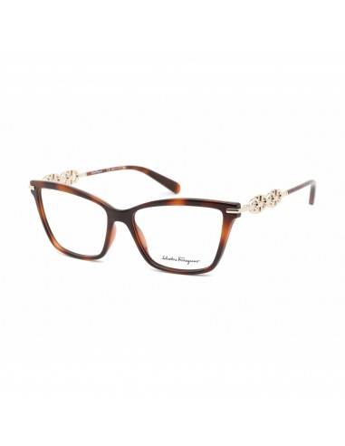 Salvatore Ferragamo Women's Eyeglasses - Tortoise Plastic Cat Eye Frame | SF2921 214 brillant des détails fins