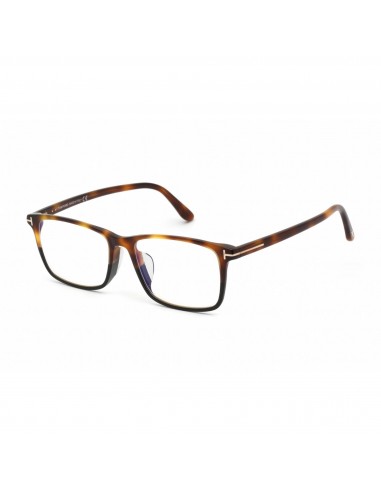 Tom Ford Men's Eyeglasses - Blonde Havana Plastic Square Shape Frame | FT5584-F-B 053 2024