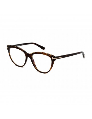 Tom Ford Women's Eyeglasses - Dark Havana Plastic Cat Eye Shape Frame | FT5618-B 052 brillant des détails fins