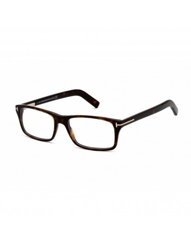 Tom Ford Unisex Eyeglasses - Shiny Classic Dark Havana Rectangular | FT5663-B 052 Economisez 