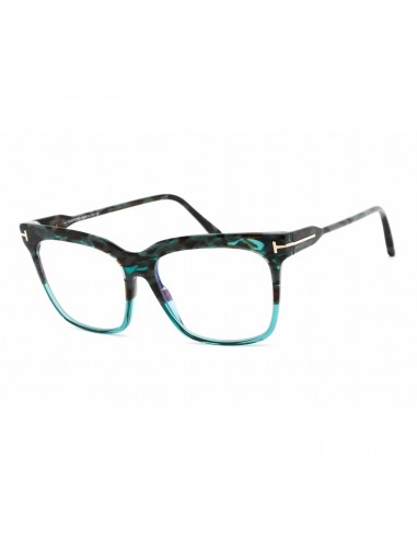 Tom Ford Women's Eyeglasses - Shiny Teal Plastic Square Shape Frame | FT5768-B 056 chez Cornerstreet bien 