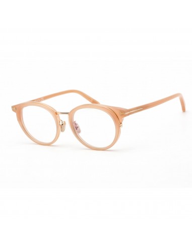 Tom Ford Men's Eyeglasses - Shiny Semi-Milky Pink Plastic Round Frame | FT5784-D-B 072 de pas cher