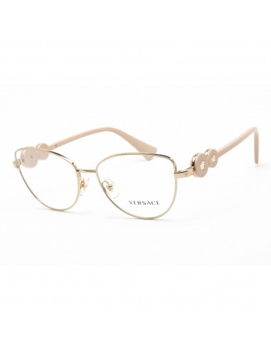 Versace Women's Eyeglasses - Clear Lens Light Gold Metal Cat Eye Frame | 0VE1284 1490 l'évolution des habitudes 