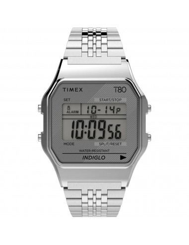 Timex Unisex Watch - T80 Grey Digital Dial Alarm Function Steel Bracelet | TW2R79300 prix pour 