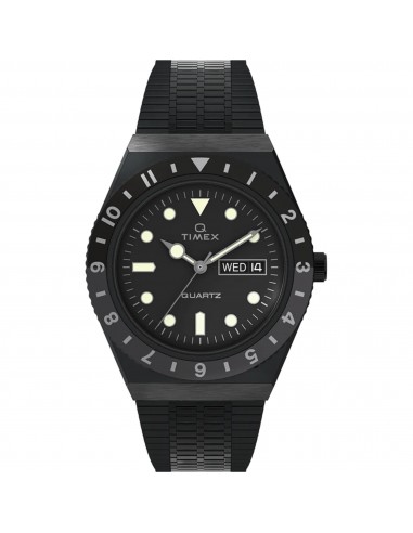 Timex Men's Watch - Q Day-Date Black Stainless Steel Bracelet Quartz TW2U61600 de votre