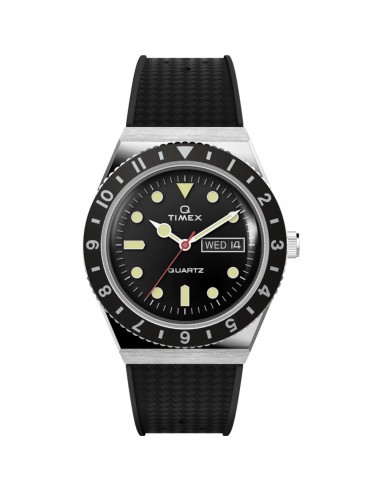 Timex Men's Watch - Q Quartz Rotating Bezel Black Dial Strap Day-Date TW2V32000 en linge