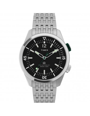 Timex Men's Watch - The Waterbury Black Dial Stainless Steel Bracelet | TW2V49700 en ligne