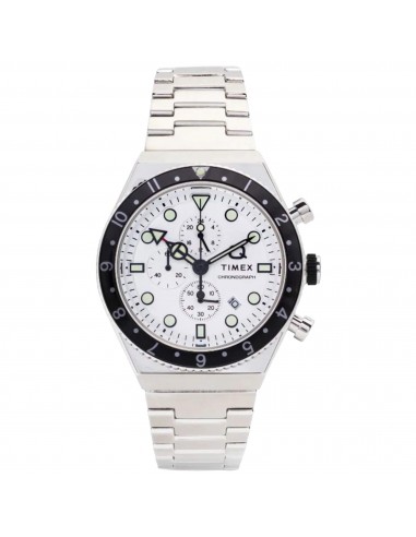 Timex Men's Watch - Q Chronograph White Dial Stainless Steel Bracelet | TW2V69900 À commander