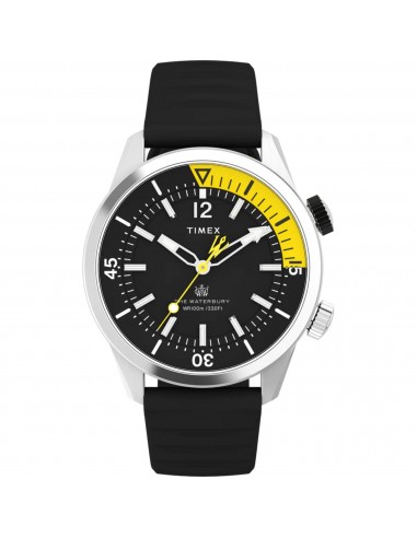 Timex Men's Watch - The Waterbury Black and Yellow Dial Rubber Strap | TW2V73400 Dans la société mordern