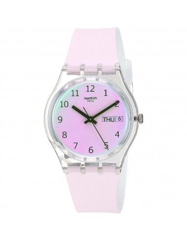 Swatch Women's Watch - Transformation Ultrarose White Dial Silicone Strap | GE714 de France