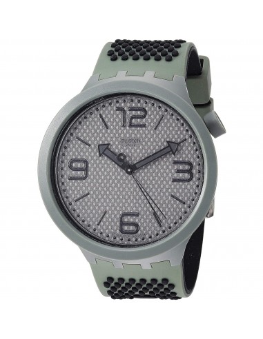 Swatch Men's Watch - Bbbubbles Swiss Quartz Green Dial Silicone Strap | SO27M100 Paris Déstockage Promo