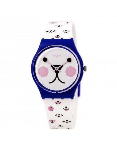 Swatch GN241 Unisex My Pet & Me Cattitude White Dial Silicone Strap Watch vous aussi creer 