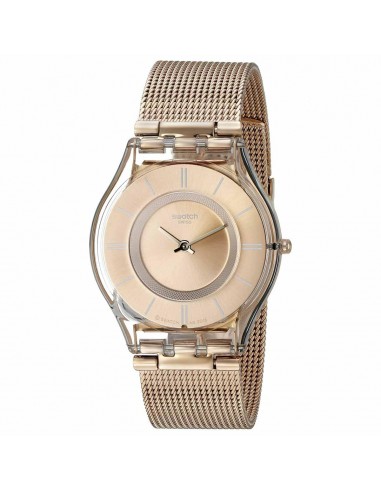 Swatch SFP115M Women's Skin Rose Gold Dial Rose Gold Plated Steel Mesh Bracelet Watch Les magasins à Paris