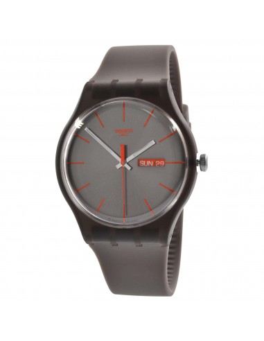 Swatch SUOM702 Unisex Warm Grey Rebel Rubber Strap Swiss Watch 2 - 3 jours ouvrés.