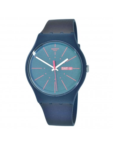 Swatch SUON708 Men's Archi-Mix New Gentleman Blue Dial Blue Silicone Strap Watch pas cher chine