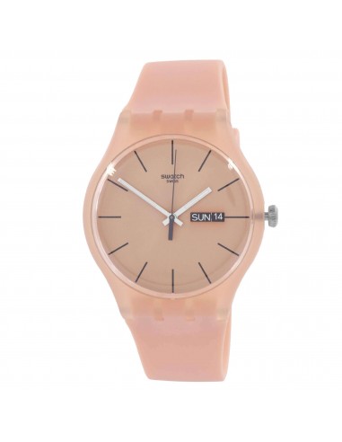 Swatch SUOT700 Unisex Peach Rose Rebel Plastic Peach Rose Dial Resin Strap Watch de pas cher