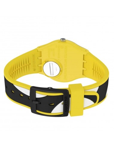 Swatch Unisex Watch - D-Form Quartz Black and Yellow Dial Silicone Strap | GJ139 livraison et retour toujours gratuits