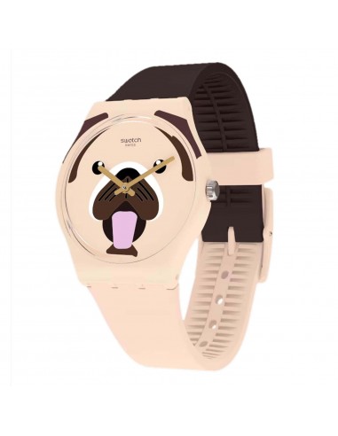 Swatch Unisex Watch - Carlito Quartz Light and Dark Brown Silicone Strap | GT109 la colonne vertébrale