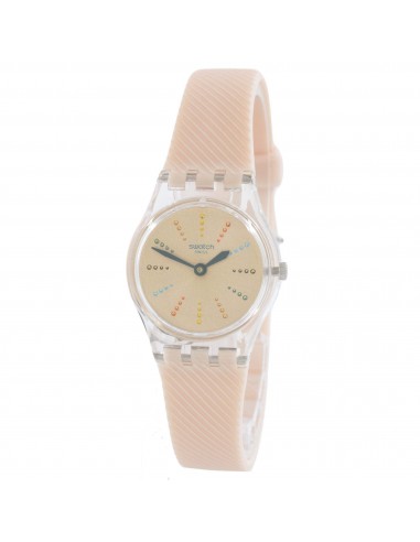 Swatch Women's Watch - Quadretten Quartz Light Pink Dial Textured Rubber Strap | LK372 commande en ligne