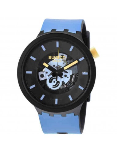 Swatch Unisex Watch - Monthly Drops Travel By Day Quartz Silicone Strap | SB03B108 pas chere