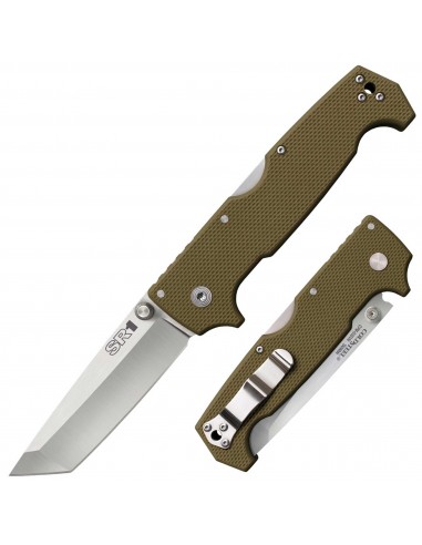 Cold Steel Folding Knife - SR1 Tanto Blade Brown Handle with Tri-Ad Lock| CS62LA Les magasins à Paris