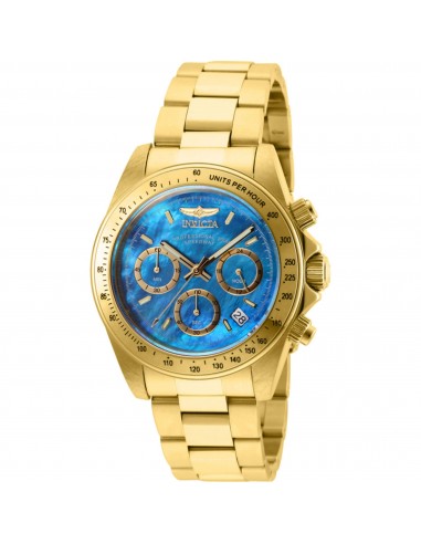 Invicta Men's Watch - Speedway Chronograph Blue MOP Dial Yellow Gold Steel | 28671 d'Europe débarque