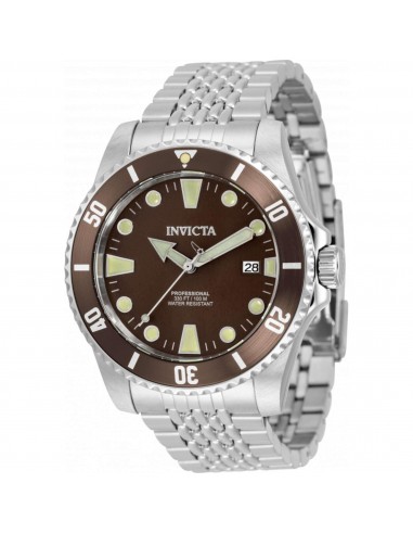 Invicta Men's Watch - Pro Diver Automatic Brown Dial Silver Steel Bracelet | 33504 les ctes