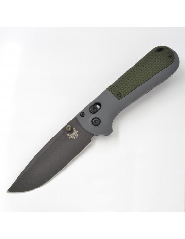 Benchmade Folding Knife - Redoubt Black Blade Gray and Green Grivory Handle | 430BK Profitez des Offres !