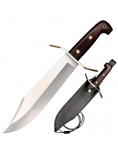 Cold Steel Fixed Knife - Wild West Bowie Long Clip Point Blade Brown Handle | CS81B hantent personnes