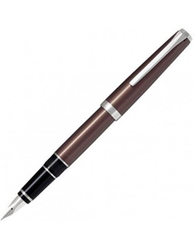 Pilot Fountain Pen - Metal Falcon Screw On Brown Barrel and Black Grip du meilleur 