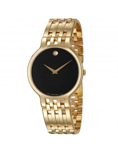 Movado Men's Watch - Esperanza Quartz Black Dial Yellow Gold Steel Bracelet | 0607148 Livraison rapide