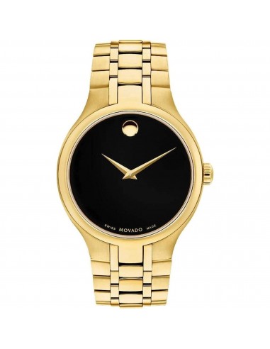 Movado Unisex Watch - Quartz Black Dial Yellow Gold Plated Steel Bracelet | 0607227 Voir les baskets