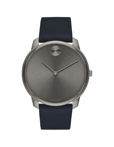 Movado Men's Watch - Bold Quartz Grey Dial Blue Genuine Leather Strap | 3600586 basket pas cher