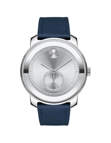 Movado Men's Watch - Bold Trend Quartz Silver Tone Dial Navy Leather Strap | 3600769 2 - 3 jours ouvrés.