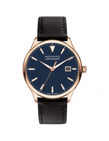 Movado Men's Watch - Heritage Calendoplan Deep Blue Dial Black Leather Strap | 3650158 votre restaurant rapide dans 